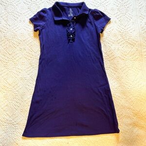 Purple polo dress with ruffle
